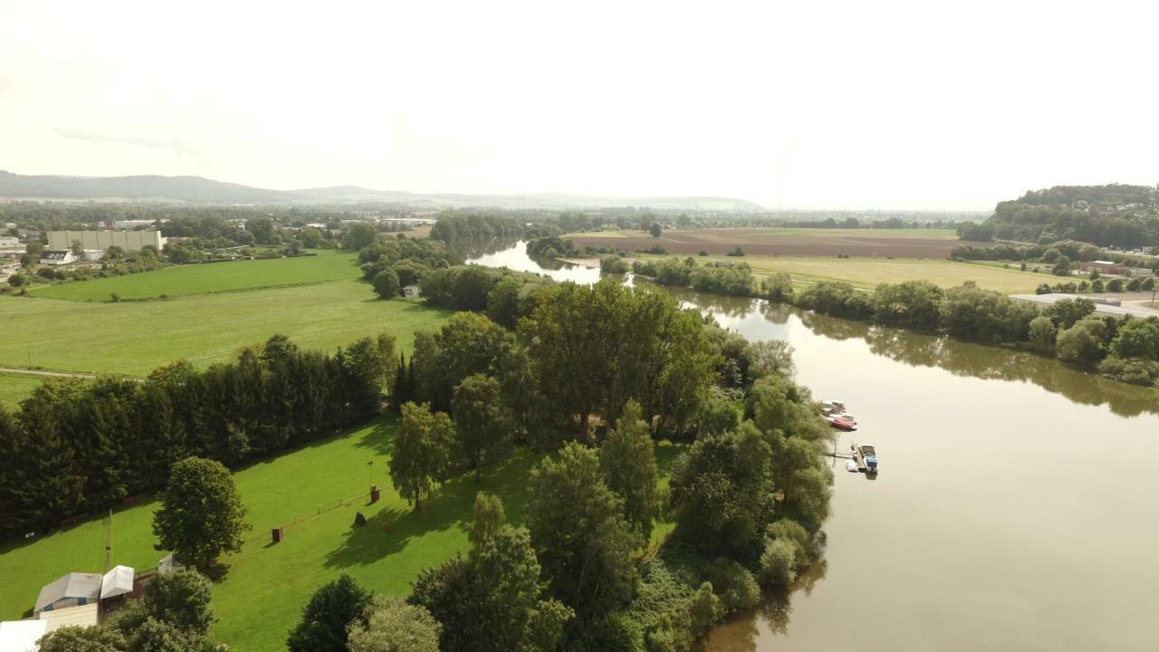 Weserwohnung - Bootshaus Urlaub Am Wasser Hamelin Esterno foto